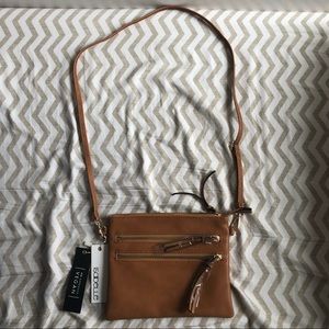 Brown/Tan Isabelle Vegan Crossbody Purse